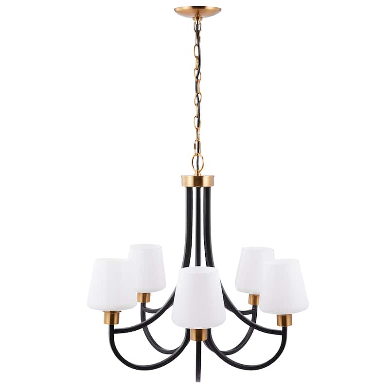 CO-Z 5-Light Modern Farmhouse Chandelier Pendant Light with Opal Glass Shades