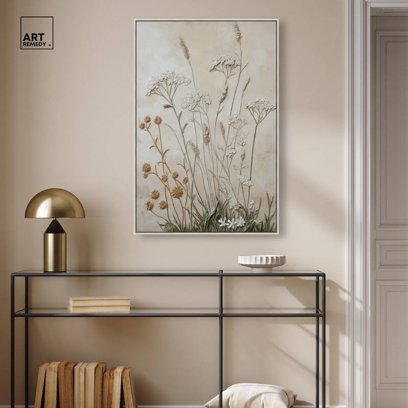 Plaster Petal Panorama Canvas by Art Remedy