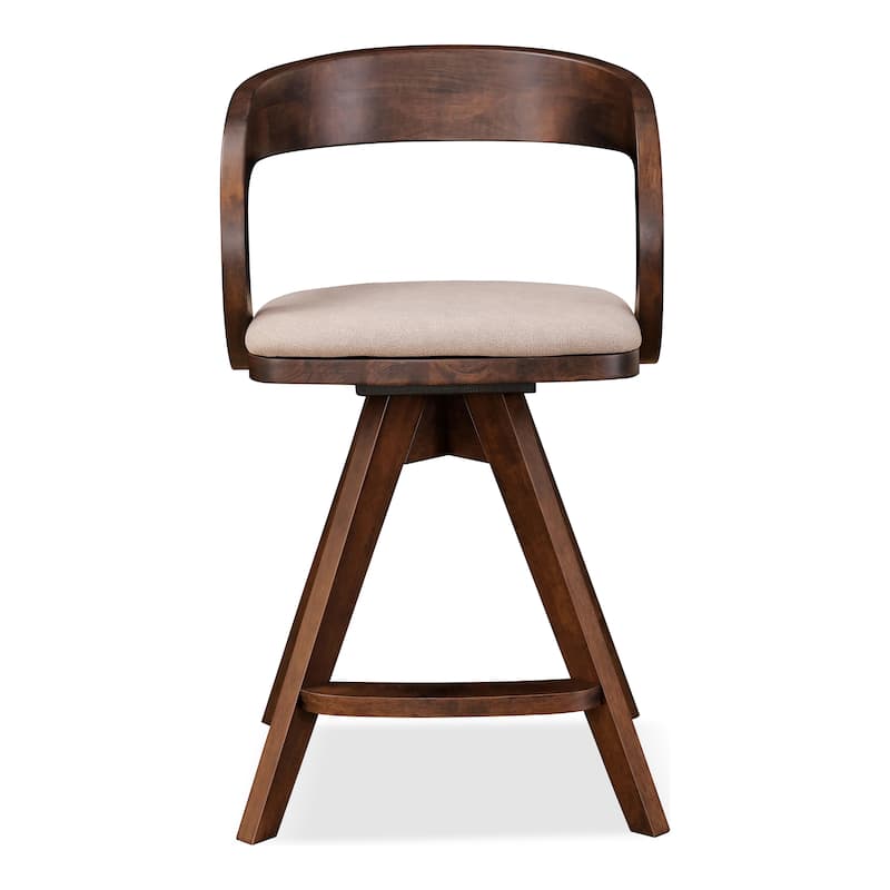 Furniture of America Abigail IX Mid-century Modern Handcrafted Rubberwood Counter Height Dining Chairs (Set of 2)
