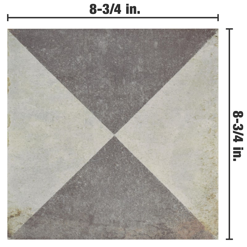 Merola Tile D'Anticatto Decor Triangoli 8-3/4" x 8-3/4" Porcelain Floor and Wall Tile
