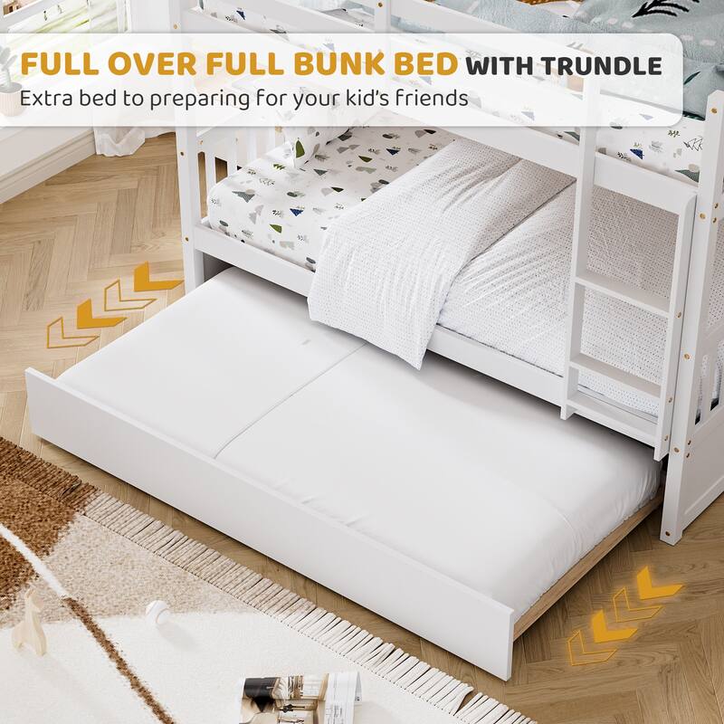 Ouyessir Full Over Full Bunk Bed with Trundle
