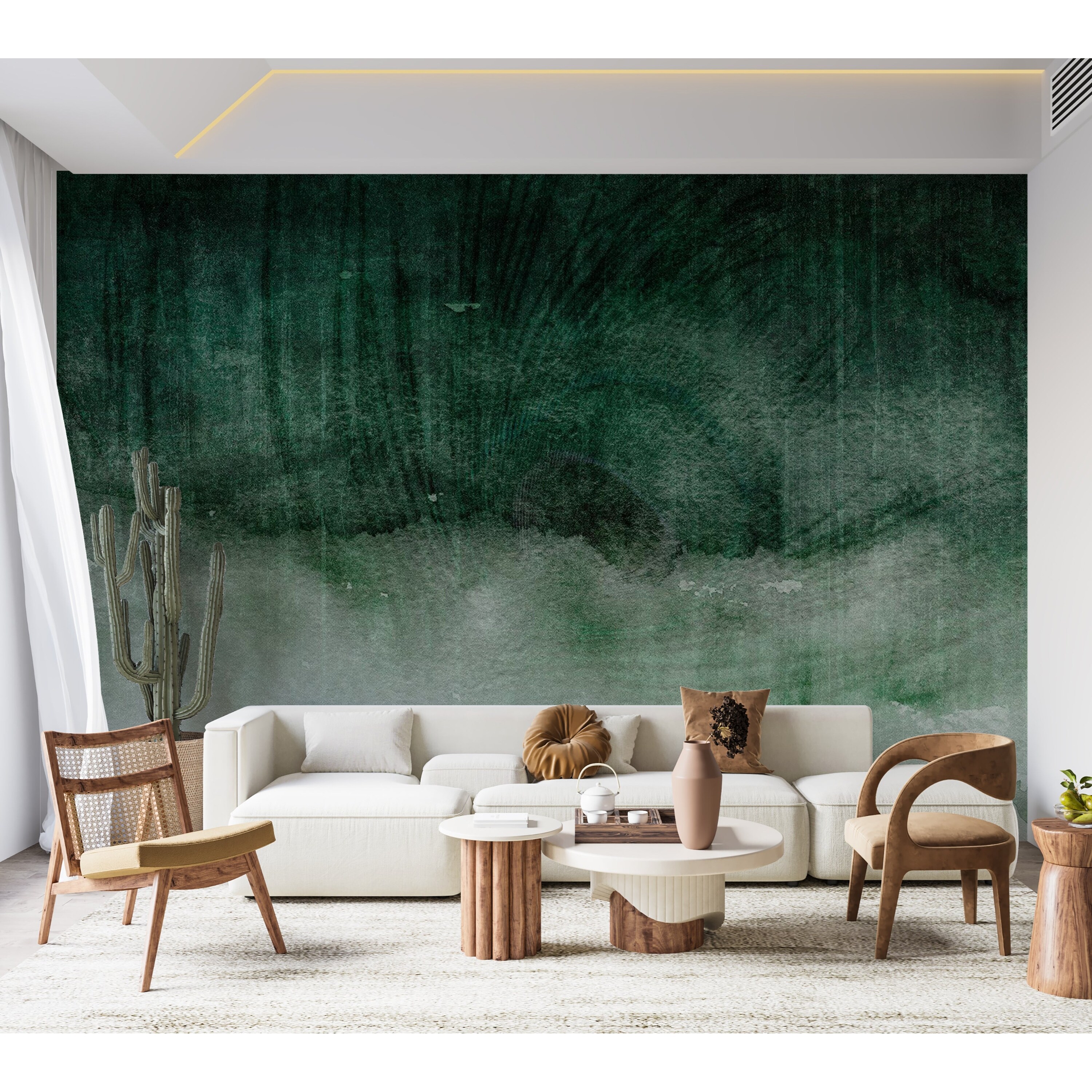 Surface Background Wallpaper Wall Mural - Green Concrete