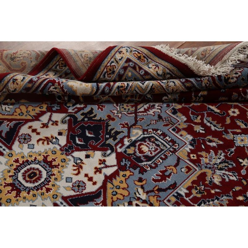 Geometric Red Tabriz Turkish Area Rug Machine Made Carpet - 6'4" x 9'10"