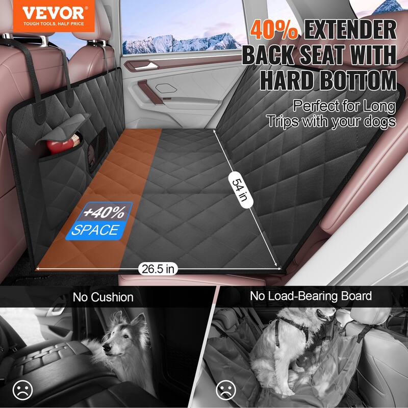Dog Car Seat Cover for Back Seat Back Seat Extender for Dogs for SUV - Black