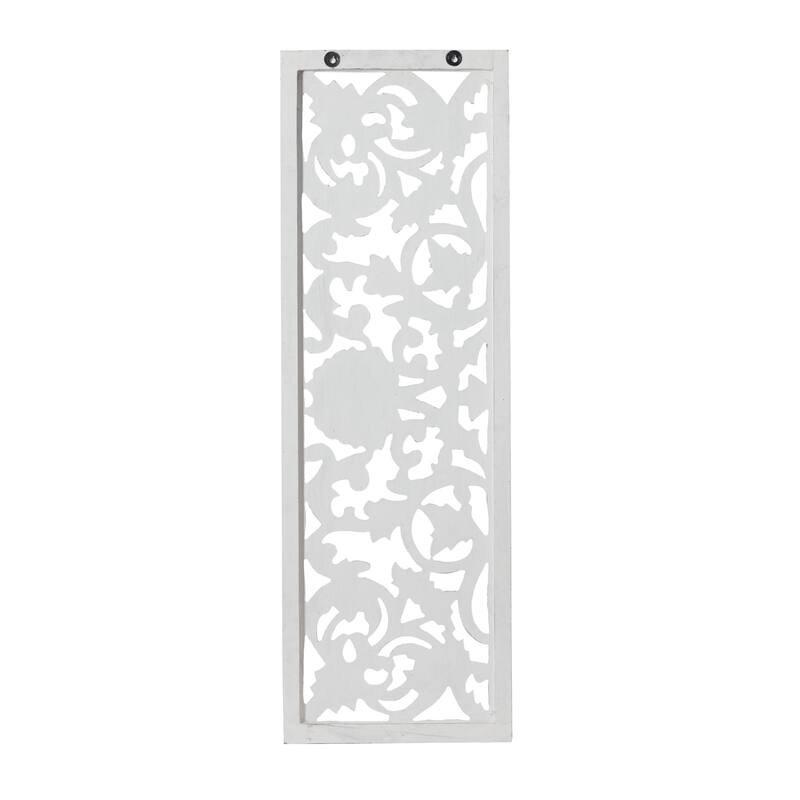 Wooden Floral Handmade Intricately Carved Wall Decor - Set of 3 White - Roche River Decor