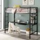 preview thumbnail 2 of 7, Middlebrook Abner Black Metal Twin Loft Bed with Desk Black