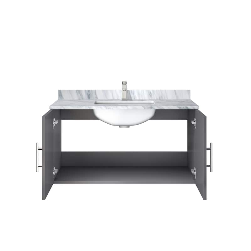 Geneva Bath Vanity Carrara Marble Top, Sink and Faucet