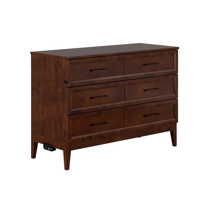 Santa Fe Murphy Bed Chest with Mattress and Built-in Charger