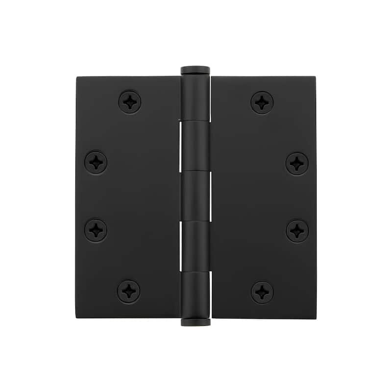 Viaggio 602-4.5-TEMP-HINGE-SQ 4.5" x 4.5" Solid Metal Square Corner - Satin Black