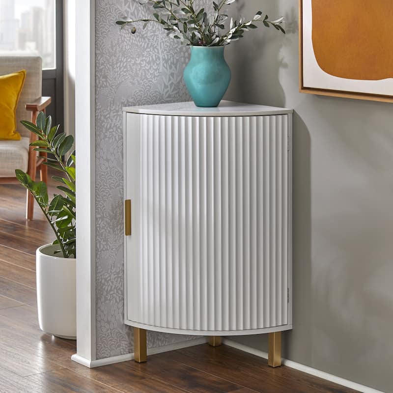 Lifestorey Dorion Corner Channel Front Cabinet - White