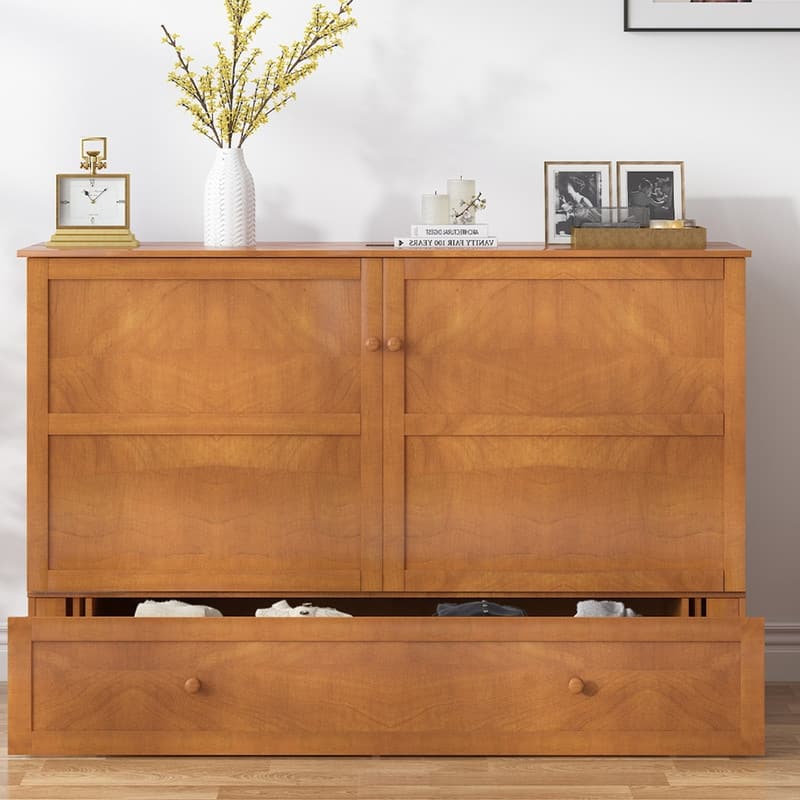 Mixoy Queen Horizontal Murphy Chest Bed with Mattress,Charging Station