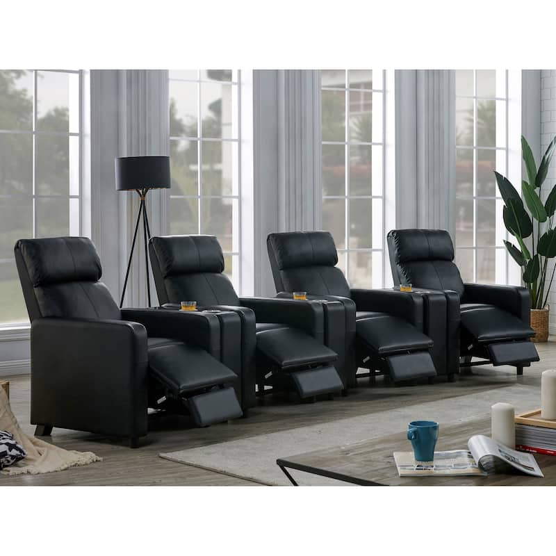 Toohey Black Upholstered Tufted Recliner Living Room Set
