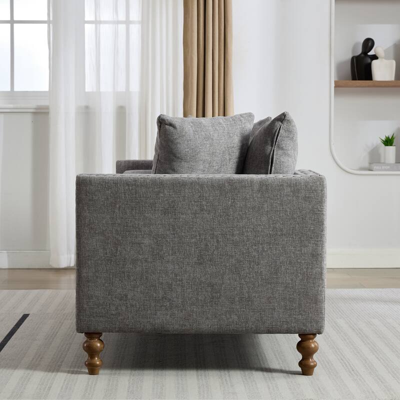 75.2" W Upholstered Chaise Lounge Chair,Modern Sofa Couch with Pillows