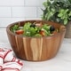 preview thumbnail 5 of 3, 2 Piece 8.5 Inch Acacia Wood Serving Bowl Set For Salads, Snacks, and More