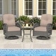 preview thumbnail 26 of 46, EROMMY Outdoor 3 Pieces Swivel Rocker Patio Chair Sets with Glass Table, All-Weather Wicker & Thickened Cushions for Backyard