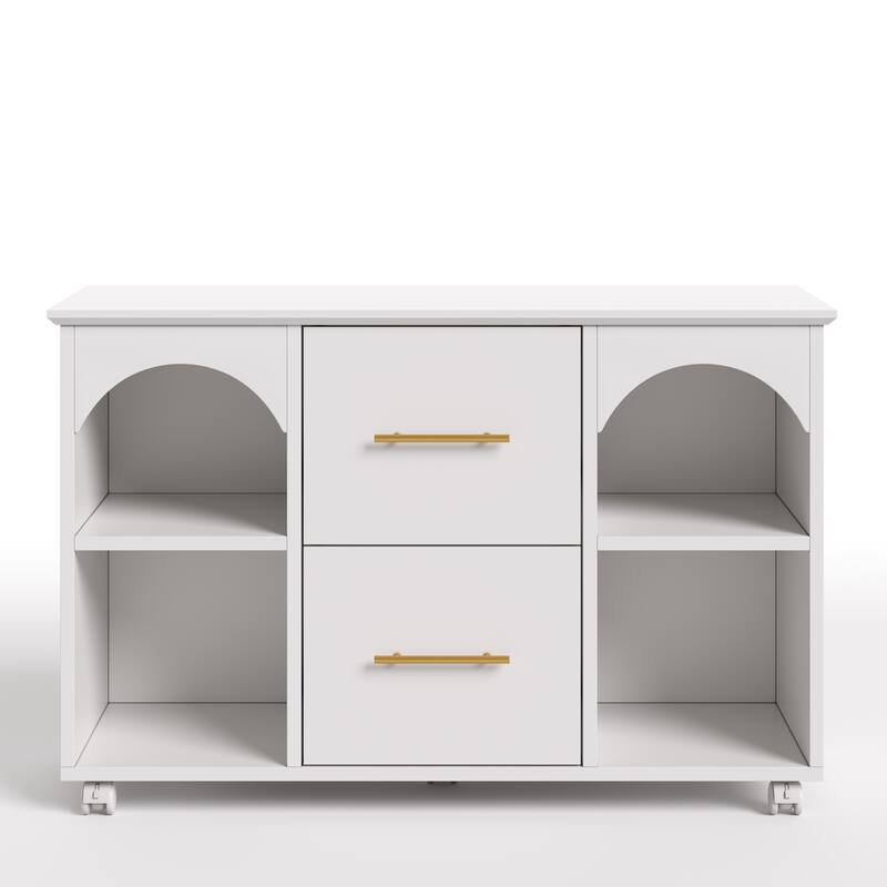 39.3'' Mobile File Cabinet for Home Office, 2 -Drawer, Fits A4/Letter Size