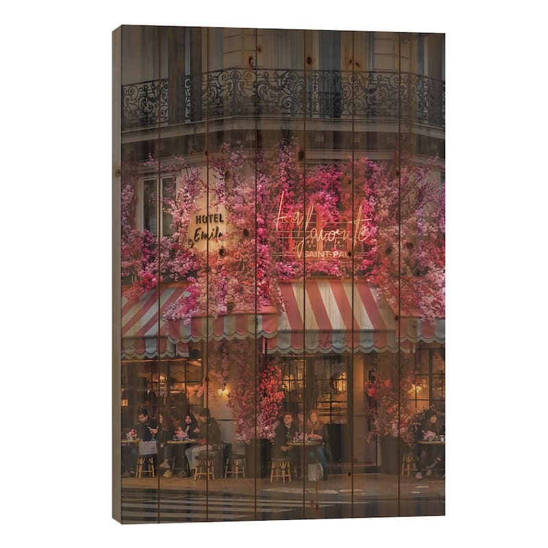 Paris Print On Wood by Jérôme Labouyrie - Multi-Color - 40x26x1.5
