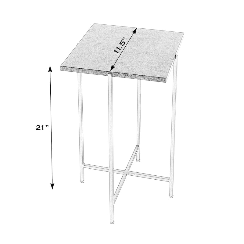 Nigella square Marble & Metal Accent Table