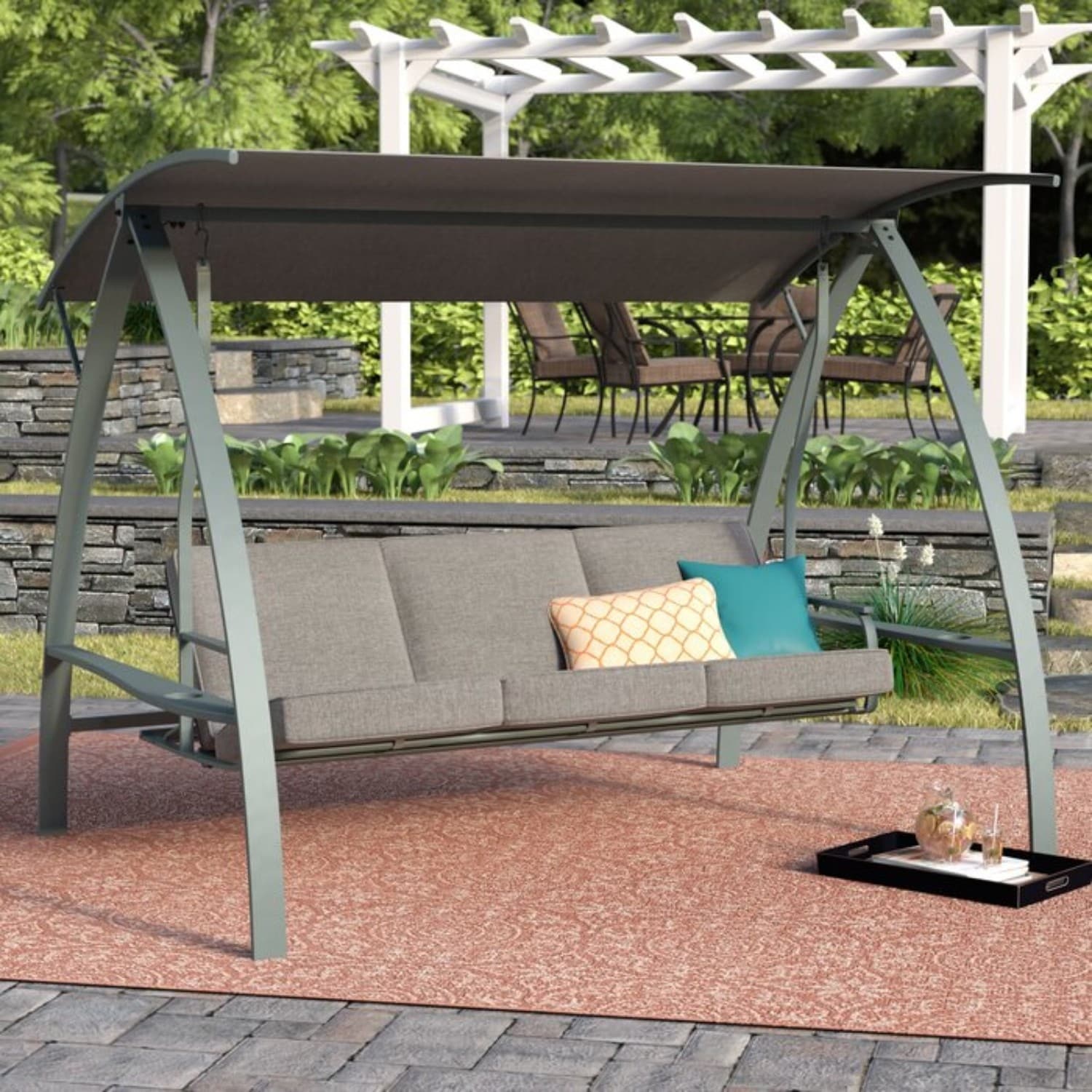 3-seat Daybed Porch Swing with Stand Bed Bath Beyond 30899219