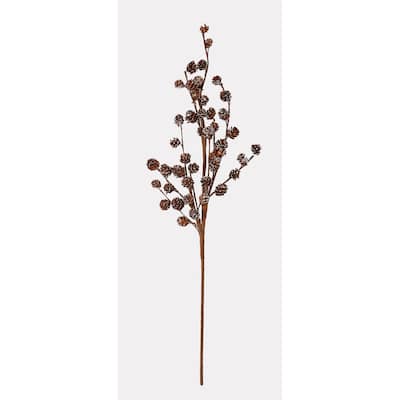 30" Icy Pine Cone Spray, Set of 3 - Brown