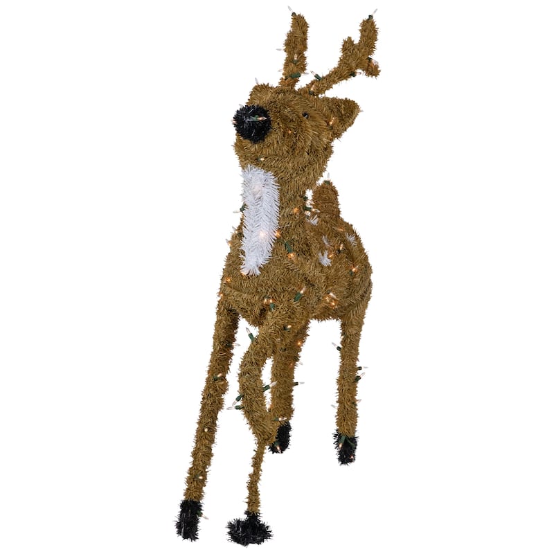 Pre-Lit Prancing Reindeer with Spots Outdoor Christmas Decoration - Brown - 33"