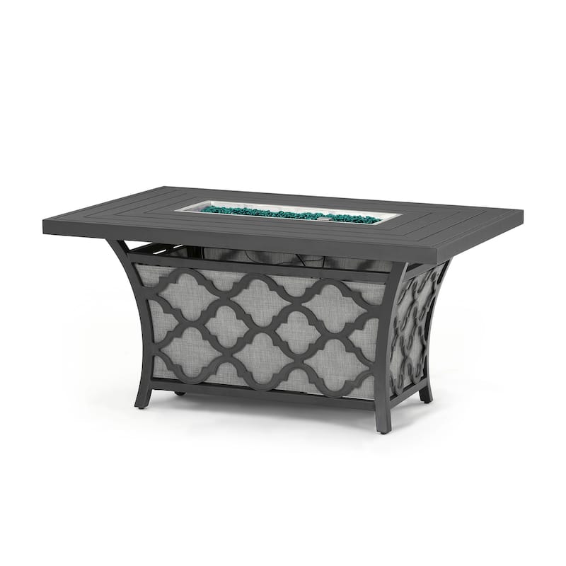 Venetia 6 Piece Outdoor Patio Motion Fire Seating Set
