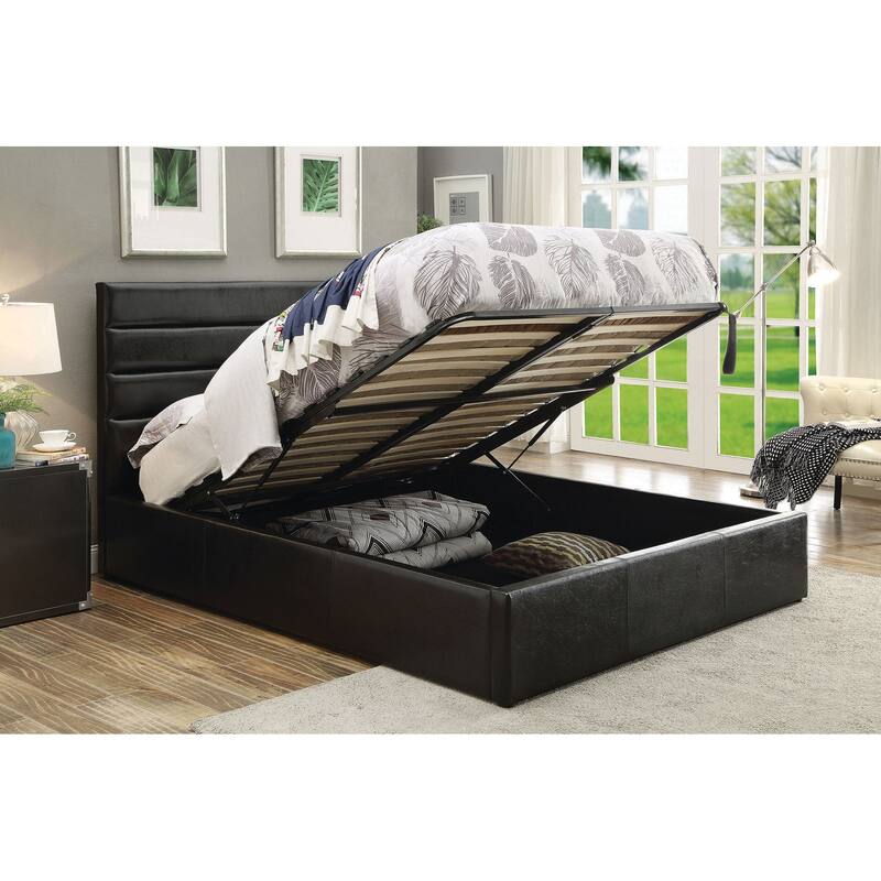 Riverbend Upholstered Storage Panel Bed Black