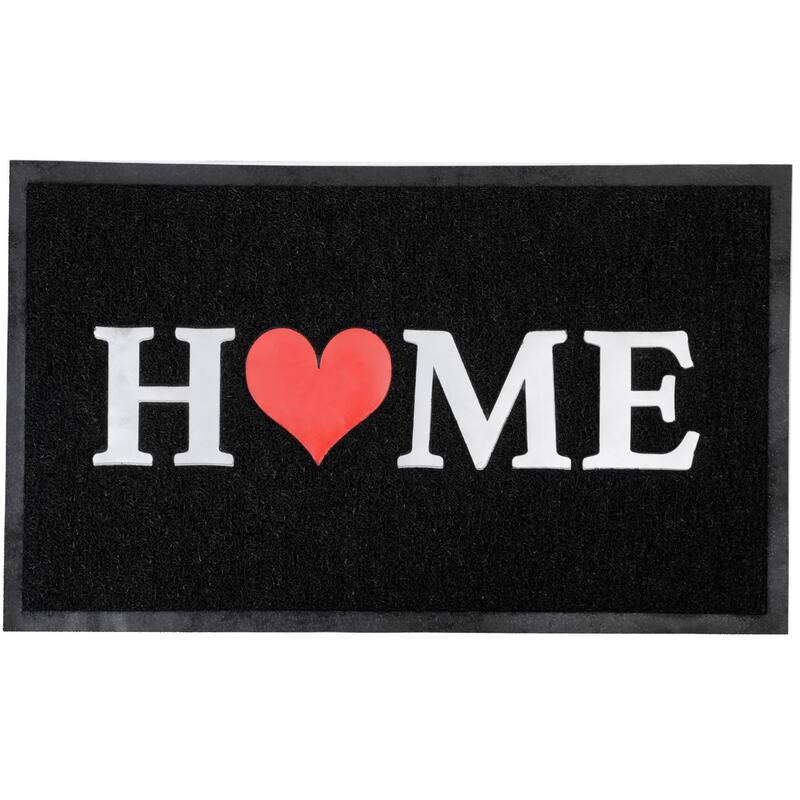 Outdoor Printed Front Door Mat Home PVC Rug 30x18 Black - 30 L x 18 W x 3/16 H