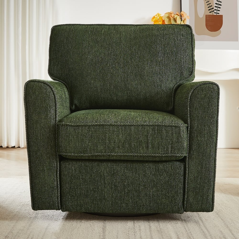 360° Swivel Chair Accent Barrel Armchair Swivel Sofa Chair with Side Pockets