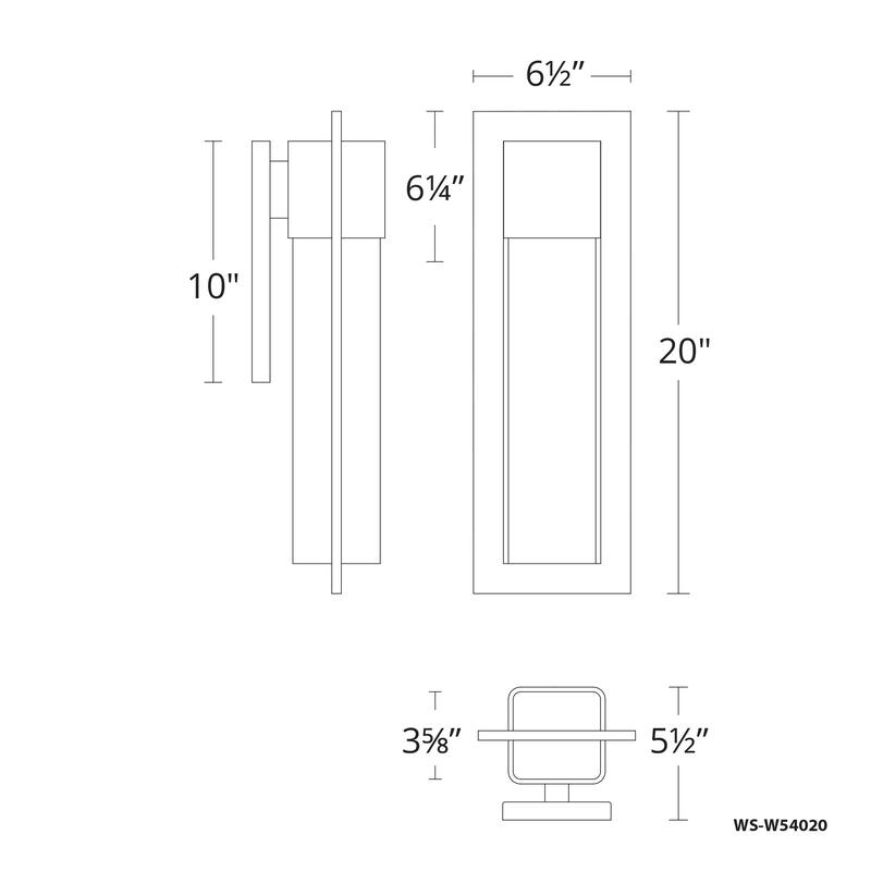 Mist 16in LED Indoor or Outdoor Wall Light 3000K Black