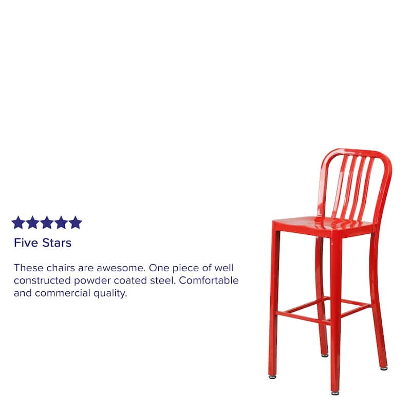 Indoor/Outdoor Commercial Grade Metal Modern Barstools (Set of 2)