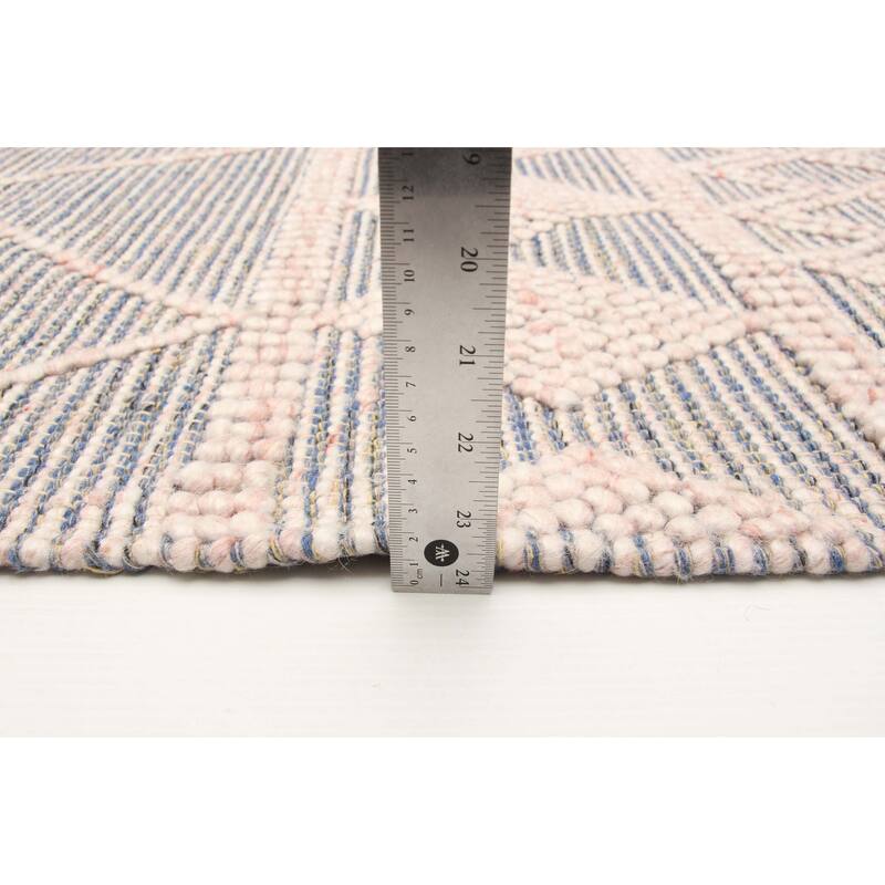 ECARPETGALLERY Braid weave Sienna Pink Wool Rug - 5'0 x 7'8