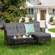 preview thumbnail 4 of 33, Costway 3PCS Patio Rattan Furniture Set 3-Seat Sofa Cushioned Table - See details Gry