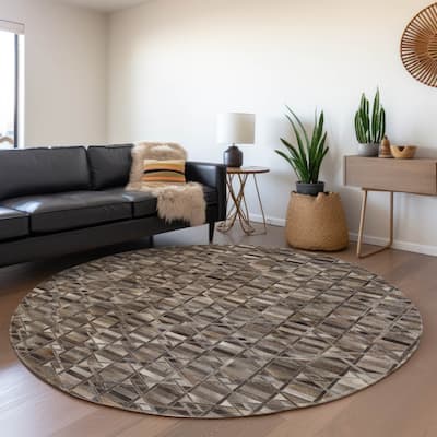 Premium Washable Super Soft Faux Geo Cowhide Mayfield Rug