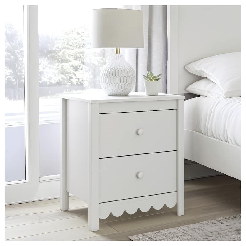 Signature Design by Ashley Hallityn White Nightstand - 2-drawer - White