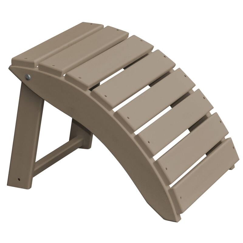 Poly Round Folding Ottoman - Weathered Wood