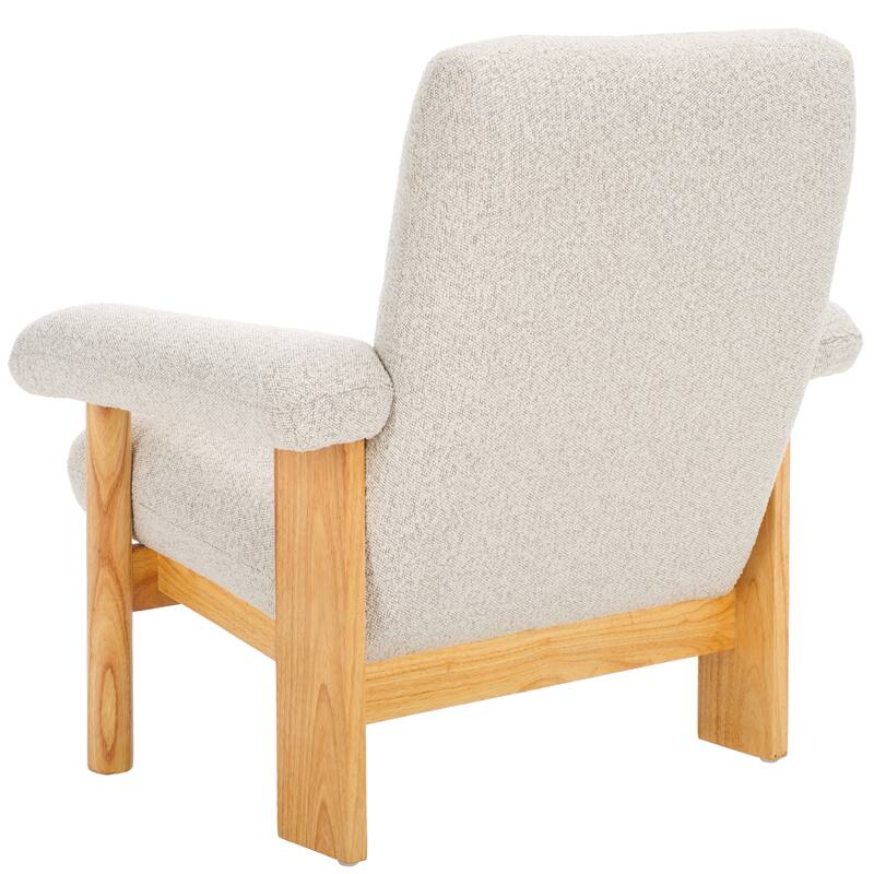 SAFAVIEH Sylvaine Solid Wood Accent Chair (Fully Assembled) - W33" x D30" x H33" - 33Wx30Dx33H