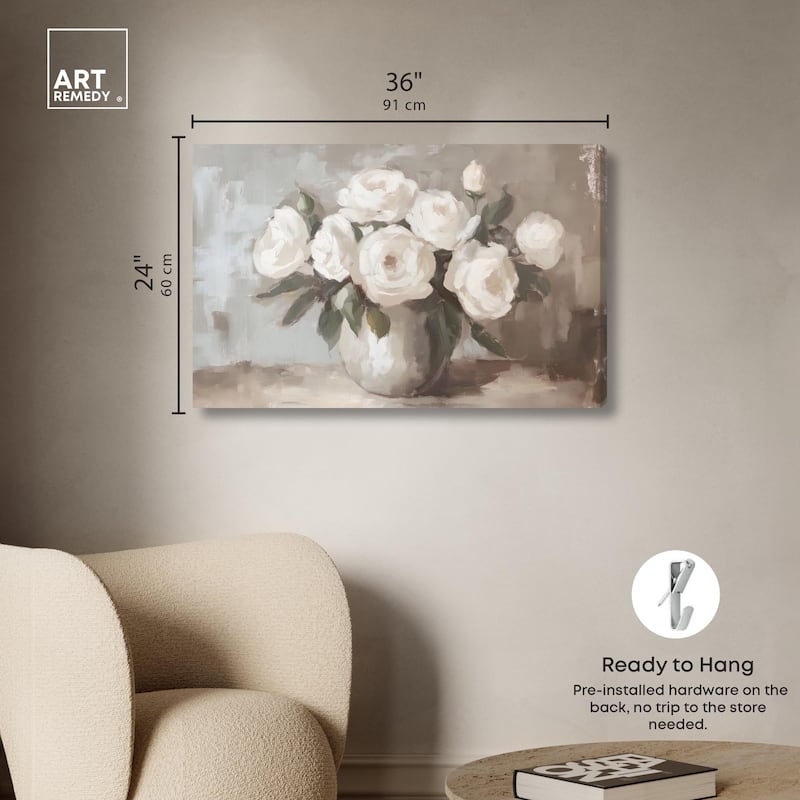 Creamy Cascade Cluster II Canvas by Art Remedy, Gallery Wrapped
