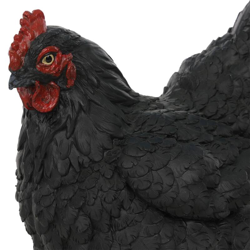 Magnesium Oxide Resting Black Hen Statuary