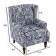 preview thumbnail 27 of 85, 2 Set Transitional Patterned Wingback Accent Chairs with NailHead