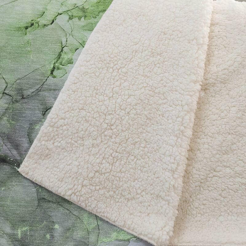 Premium Machine Washable Abstract Contemporary Sherpa Throw Blanket