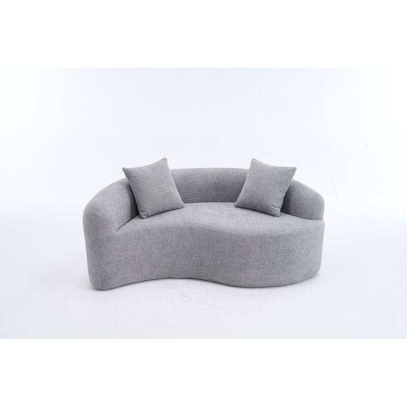 Single S-Curved Chenille Sofa Chair, No Assembly