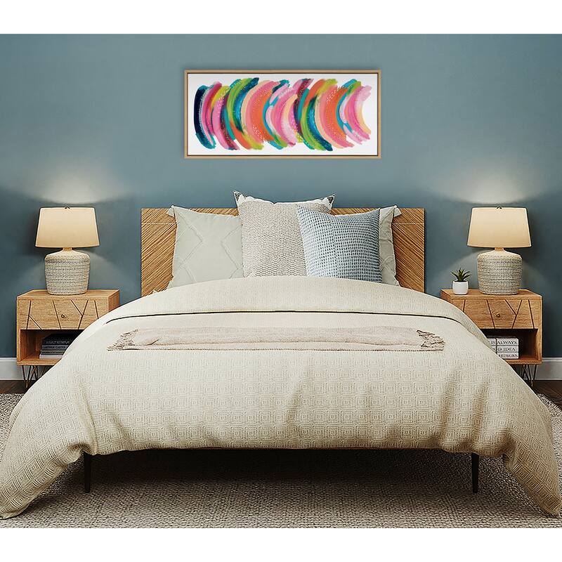 Kate and Laurel Sylvie Bright Abstract Framed Canvas By Jessi Raulet