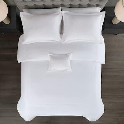Madison Park Signature 500 Thread Count Luxury Collection 100% Cotton Sateen Embroidered Duvet Cover Set