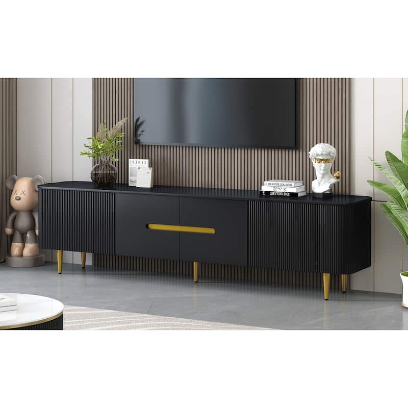 Minimalist TV Stand for TV up to 85 Inches with 4 Spacious Cabinets - 78.7" D x 16.9" W x 20.5" H