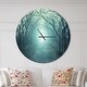 preview thumbnail 8 of 7, Designart 'Fall Forest Path with Green Light' Oversized Traditional Wall CLock