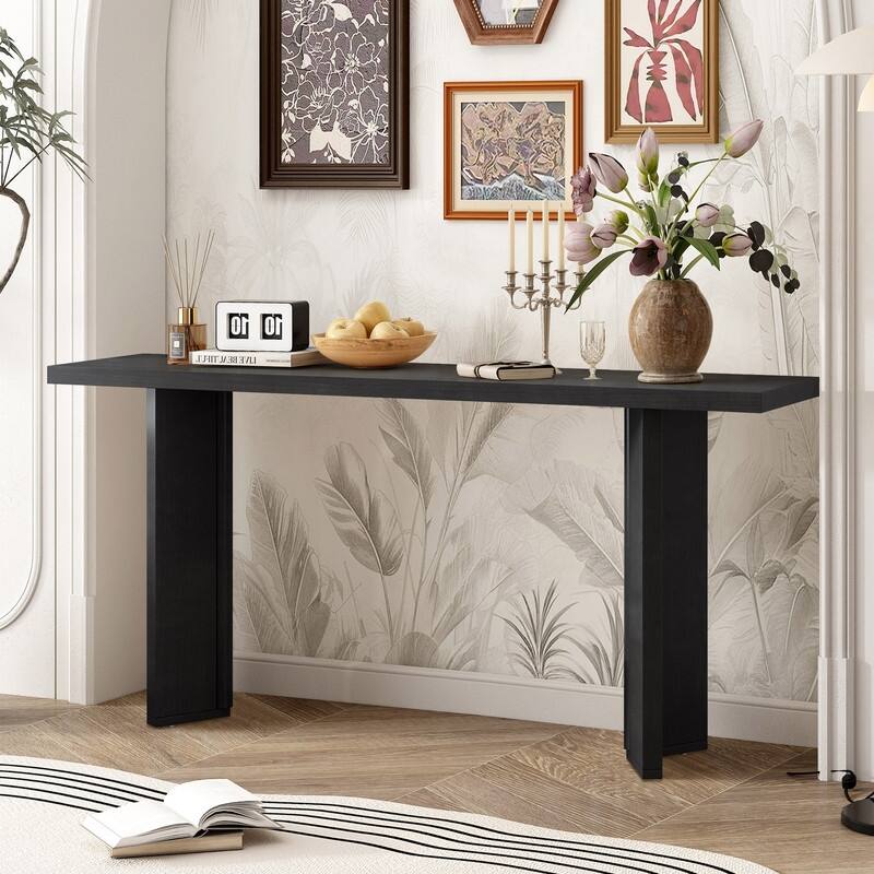 63" Console Table with Pine Wood for Living Room Study or Dining Room