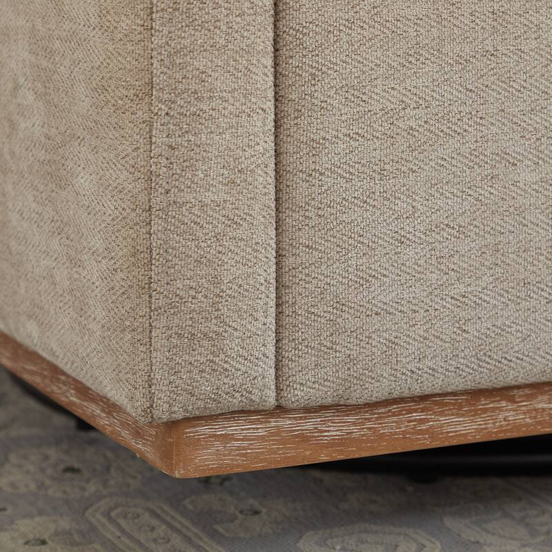 Chenille Swivel Accent Chair (Square Design)