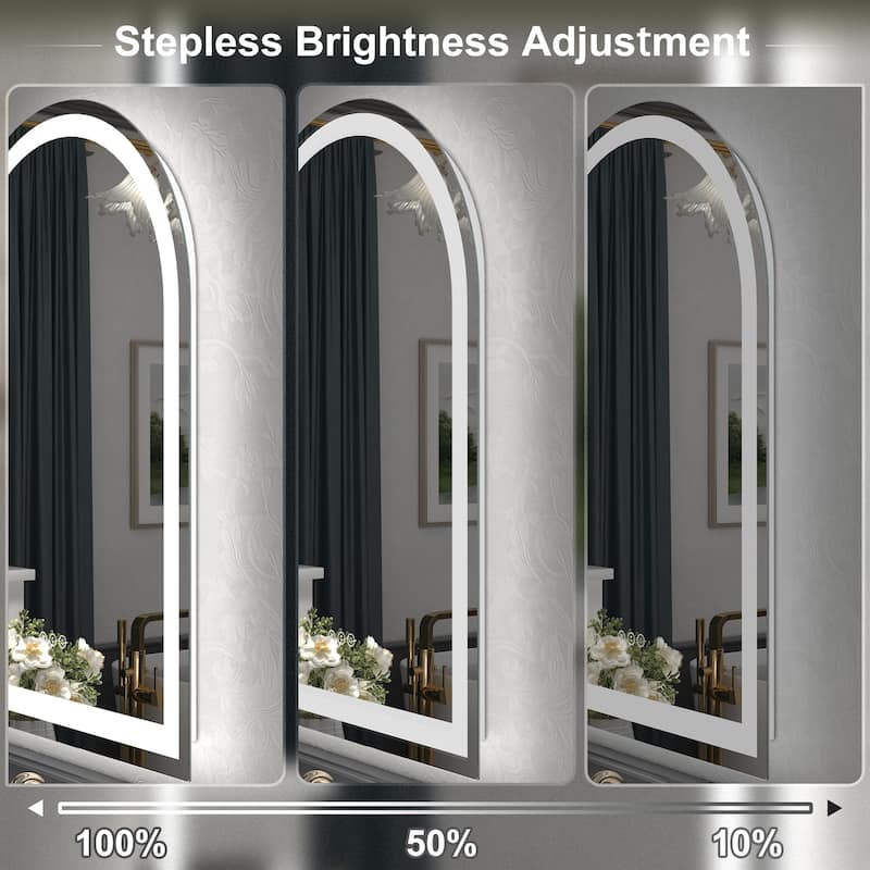 Arched LED Bathroom wall Mirror Front and Backlit light Anti Fog with 3 Year Warranty