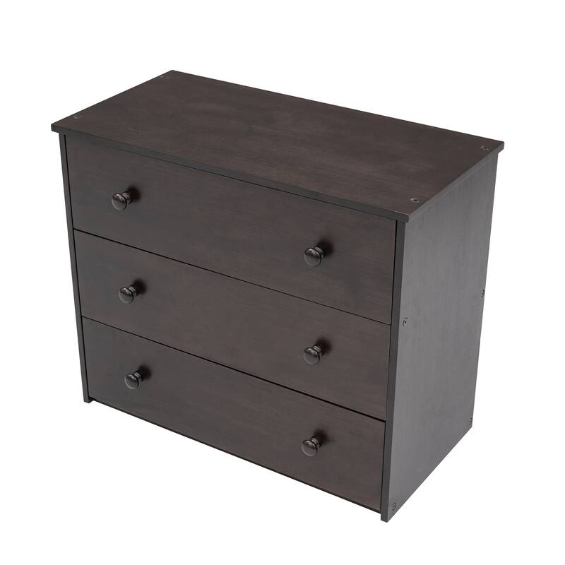 Compact Twin Loft Bed with Storage Drawers and Rolling Desk in Espresso